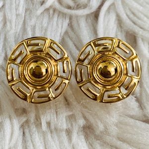 Vintage GIVENCHY G EARRINGS 14kt GOLD FILLED POST